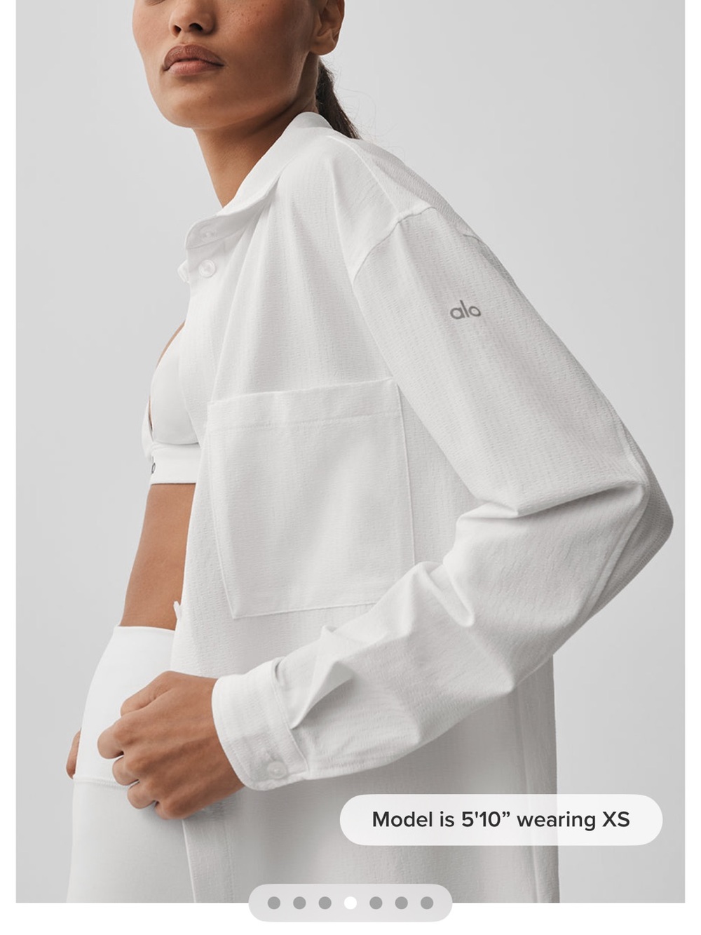 ALO Yoga Dreamscape White Relaxed Utility Shirt Jacket